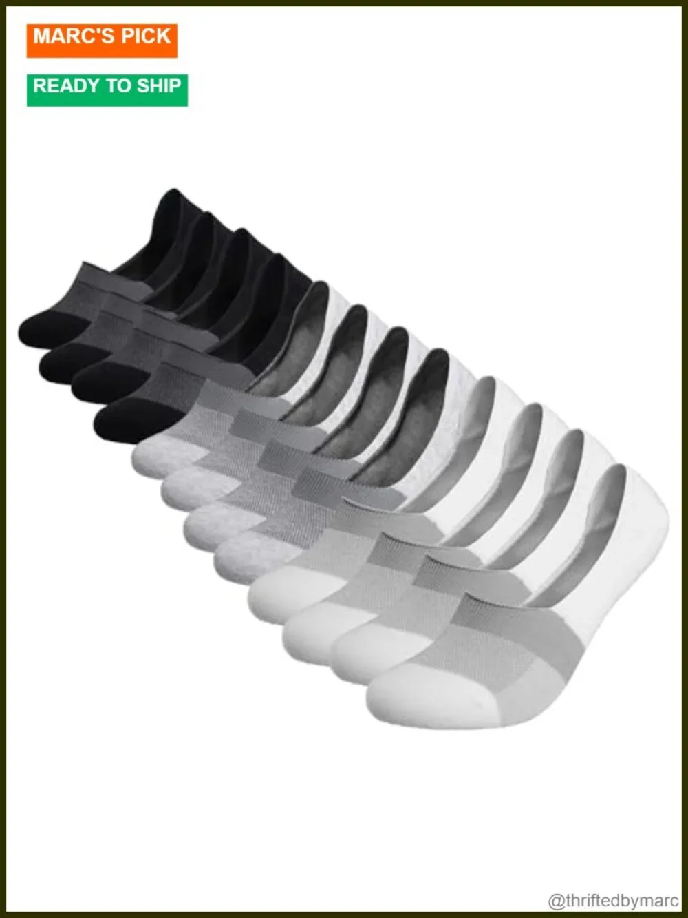 6 Pack No Show Men Socks Low Cut Ankle Moisture Wicking Non-Slip
